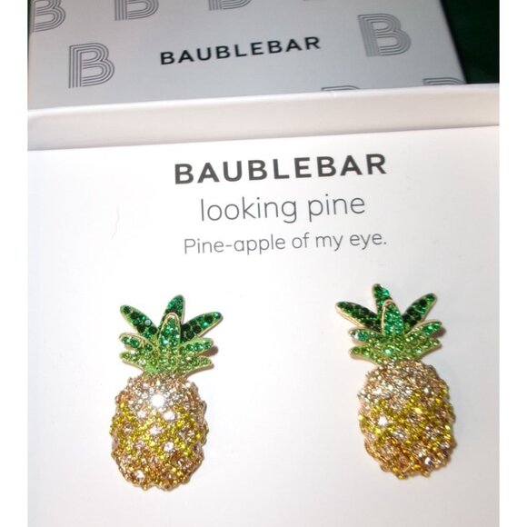 NEW Baublebar Pineapple Rhinestone Earrings - Picture 3 of 8